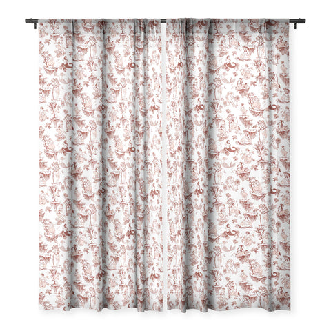 The Whiskey Ginger Classic Ruby Pink Zodiac Sheer Window Curtain