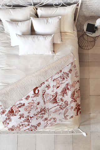 The Whiskey Ginger Classic Ruby Pink Zodiac Fleece Throw Blanket