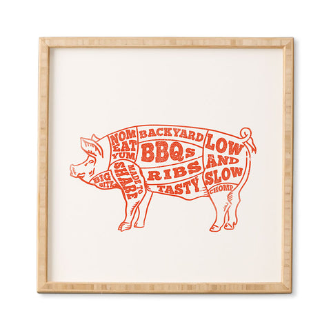 The Whiskey Ginger Cute Backyard BBQ Pig Framed Wall Art
