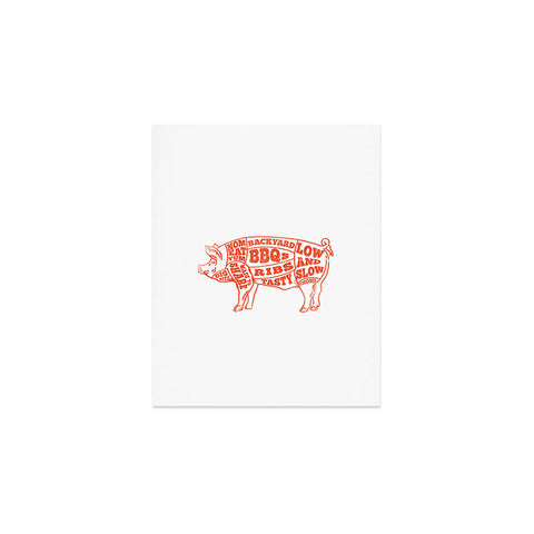 The Whiskey Ginger Cute Backyard BBQ Pig Art Print