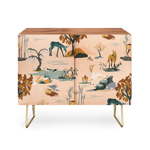 The Whiskey Ginger Cute Playful Animal Pattern Credenza