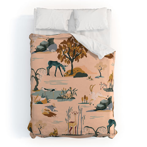 The Whiskey Ginger Cute Playful Animal Pattern Duvet Cover