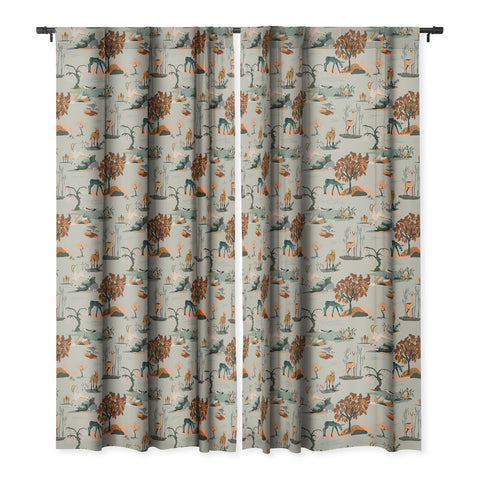 The Whiskey Ginger Cute Playful Animal Pattern I Blackout Window Curtain