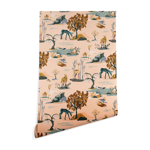 The Whiskey Ginger Cute Playful Animal Pattern Wallpaper