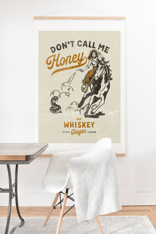 The Whiskey Ginger Dont Call Me Honey Retro Pinup Art Print And Hanger