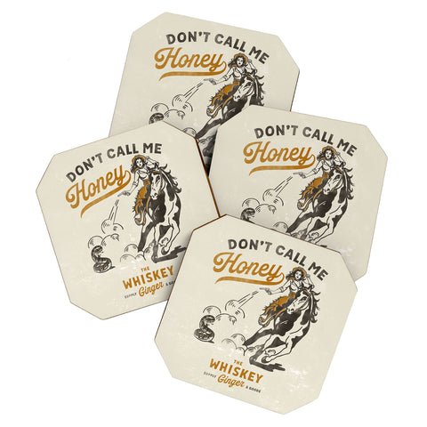The Whiskey Ginger Dont Call Me Honey Retro Pinup Coaster Set