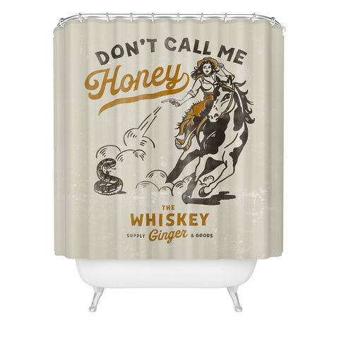 The Whiskey Ginger Dont Call Me Honey Retro Pinup Shower Curtain