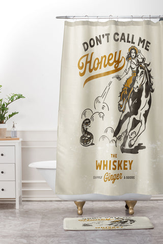 The Whiskey Ginger Dont Call Me Honey Retro Pinup Shower Curtain And Mat