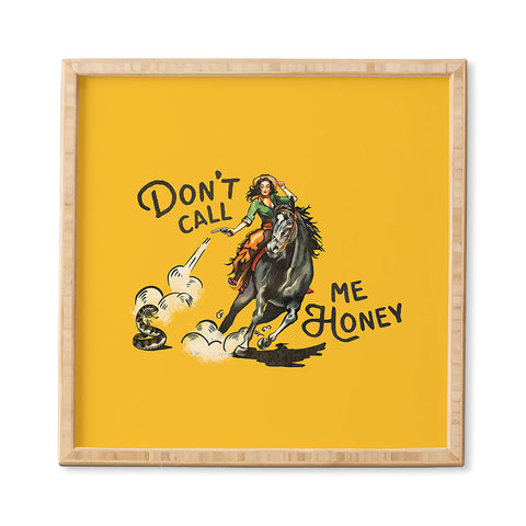 The Whiskey Ginger Dont Call Me Honey Retro Yellow Framed Wall Art