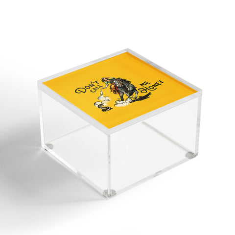 The Whiskey Ginger Dont Call Me Honey Retro Yellow Acrylic Box