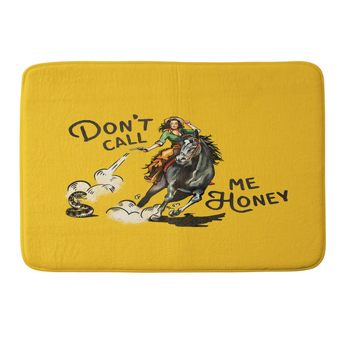 The Whiskey Ginger Dont Call Me Honey Retro Yellow Memory Foam Bath Mat