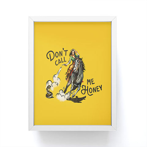 The Whiskey Ginger Dont Call Me Honey Retro Yellow Framed Mini Art Print