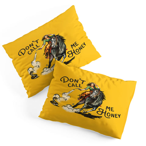 The Whiskey Ginger Dont Call Me Honey Retro Yellow Pillow Shams