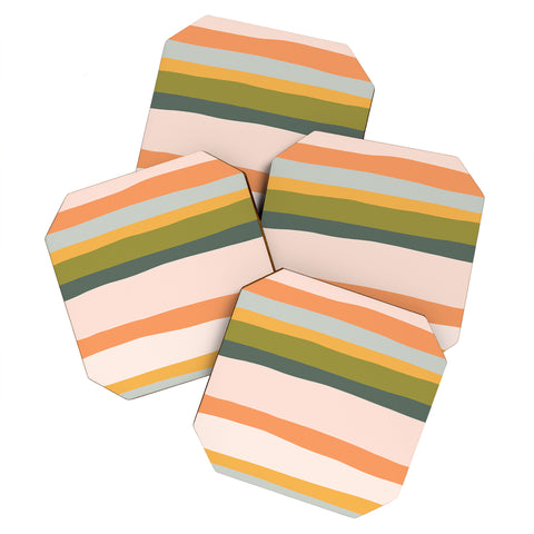 The Whiskey Ginger Dreamy Stripes Colorful Fun Coaster Set