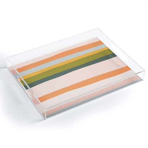 The Whiskey Ginger Dreamy Stripes Colorful Fun Acrylic Tray