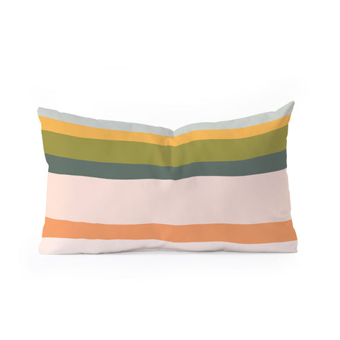 The Whiskey Ginger Dreamy Stripes Colorful Fun Oblong Throw Pillow