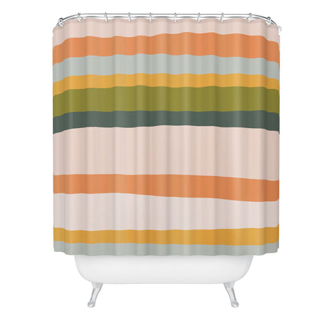 The Whiskey Ginger Dreamy Stripes Colorful Fun Shower Curtain