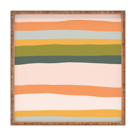 The Whiskey Ginger Dreamy Stripes Colorful Fun Square Tray