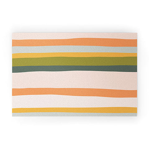 The Whiskey Ginger Dreamy Stripes Colorful Fun Welcome Mat