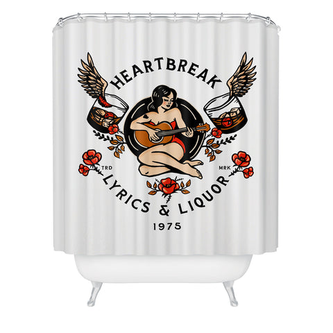 The Whiskey Ginger Heartbreak Lyrics Liquor 1975 Shower Curtain