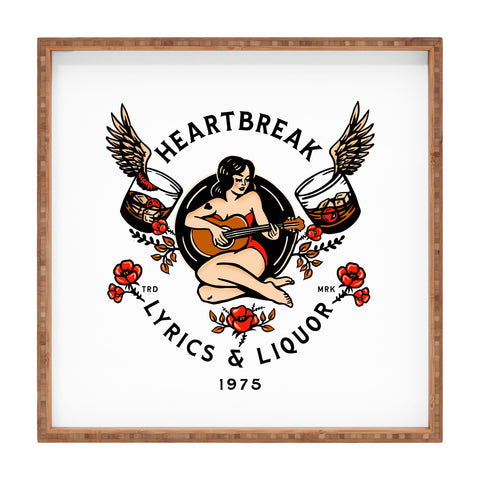 The Whiskey Ginger Heartbreak Lyrics Liquor 1975 Square Tray