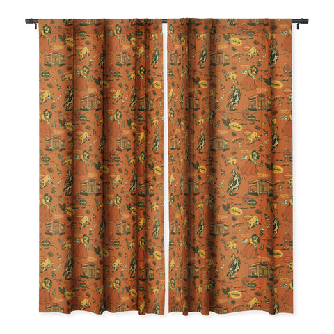 The Whiskey Ginger Old West Inspired Vintage Pattern Blackout Window Curtain