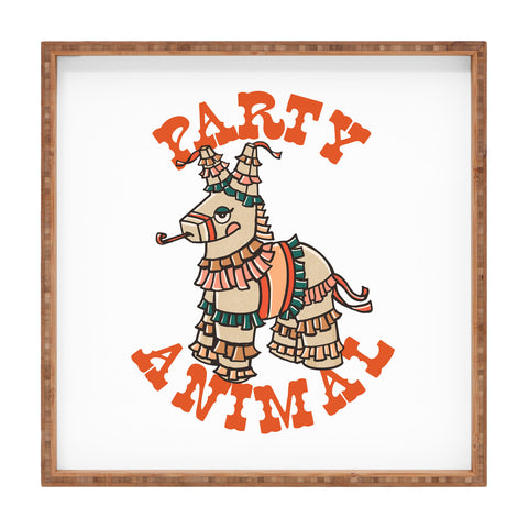 The Whiskey Ginger Party Animal Donkey Pinata Square Tray