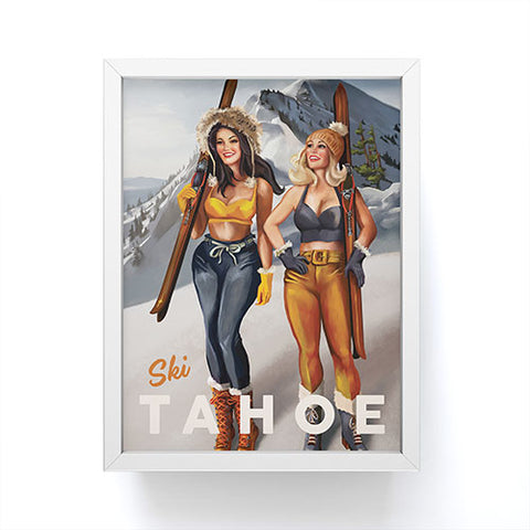 The Whiskey Ginger Ski Tahoe Cute Pinup Girls Framed Mini Art Print