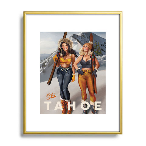 The Whiskey Ginger Ski Tahoe Cute Pinup Girls Metal Framed Art Print