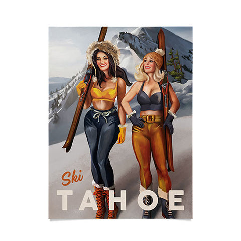 The Whiskey Ginger Ski Tahoe Cute Pinup Girls Poster