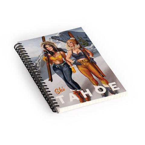 The Whiskey Ginger Ski Tahoe Cute Pinup Girls Spiral Notebook