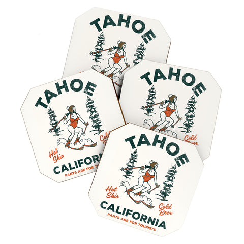 The Whiskey Ginger Tahoe California Pants Are For Tourists Coaster Set