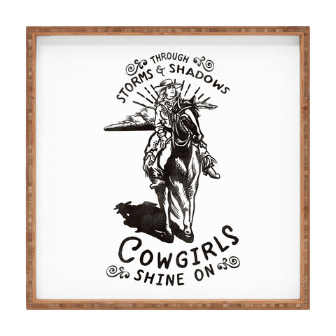 The Whiskey Ginger Through Storms Shadows Cowgirl Square Tray