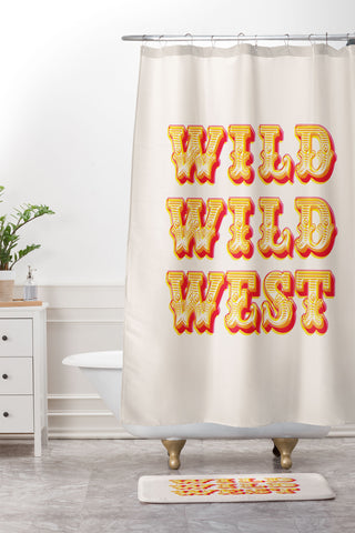 The Whiskey Ginger Vintage Red Yellow Wild Wild Shower Curtain And Mat