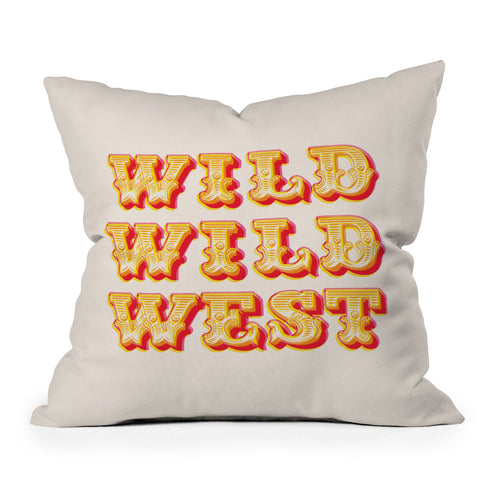 The Whiskey Ginger Vintage Red Yellow Wild Wild Throw Pillow