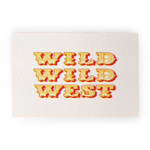 The Whiskey Ginger Vintage Red Yellow Wild Wild Welcome Mat