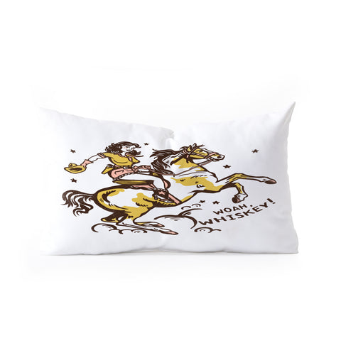 The Whiskey Ginger Woah Whiskey Western Pin Up Oblong Throw Pillow