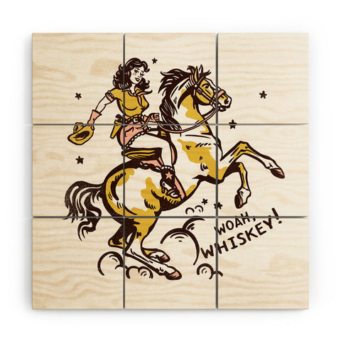 The Whiskey Ginger Woah Whiskey Western Pin Up Wood Wall Mural