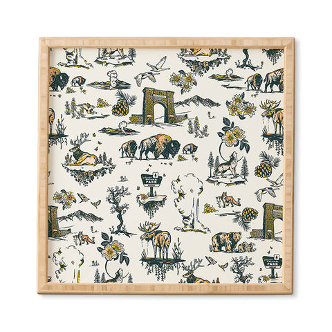 The Whiskey Ginger Yellowstone National Park Travel Pattern Framed Wall Art