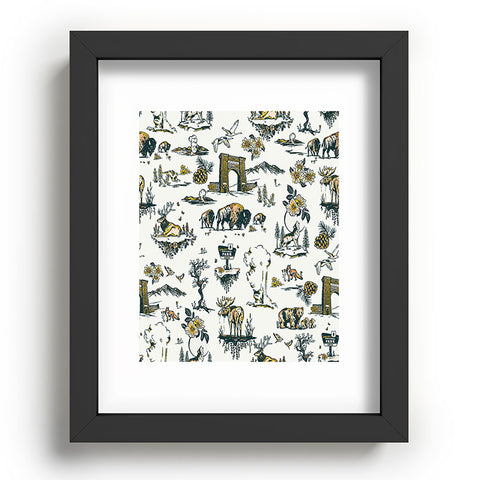 The Whiskey Ginger Yellowstone National Park Travel Pattern Recessed Framing Rectangle