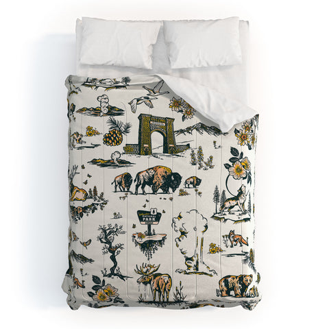 The Whiskey Ginger Yellowstone National Park Travel Pattern Comforter