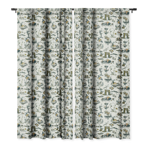 The Whiskey Ginger Yellowstone National Park Travel Pattern Blackout Window Curtain