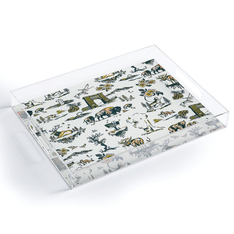 The Whiskey Ginger Yellowstone National Park Travel Pattern Acrylic Tray