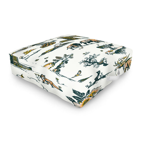 The Whiskey Ginger Yellowstone National Park Travel Pattern Outdoor Floor Cushion
