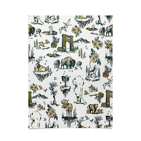 The Whiskey Ginger Yellowstone National Park Travel Pattern Poster