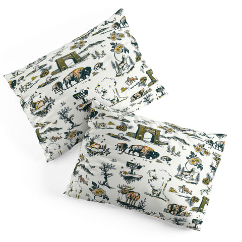 The Whiskey Ginger Yellowstone National Park Travel Pattern Pillow Shams