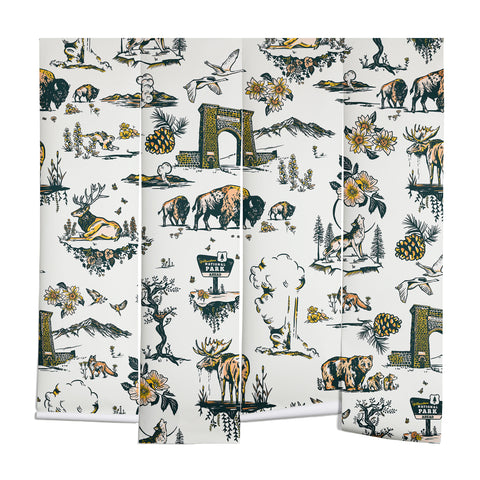 The Whiskey Ginger Yellowstone National Park Travel Pattern Wall Mural