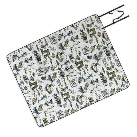 The Whiskey Ginger Yellowstone National Park Travel Pattern Picnic Blanket
