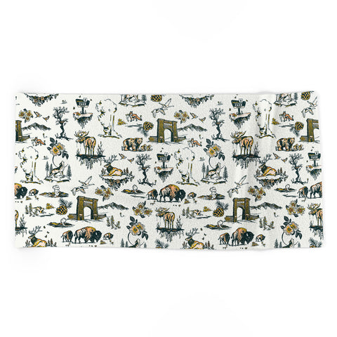 The Whiskey Ginger Yellowstone National Park Travel Pattern Beach Towel