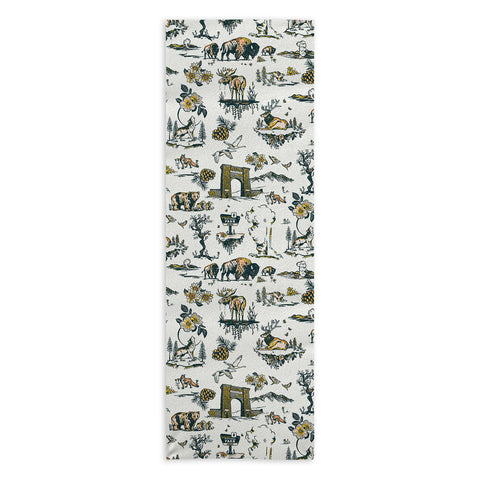 The Whiskey Ginger Yellowstone National Park Travel Pattern Yoga Towel